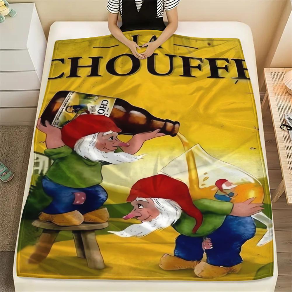 

La Chouffe Gnome Print Flannel Blanket, High quality Comfortable for All Seasons, Home Decor, Warmth and Comfort, Perfect for Christmas Gifts62 80cm x 120cm