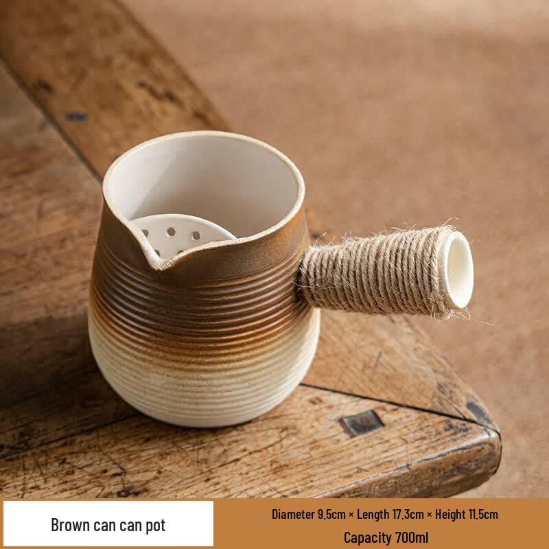 ZISIZ Large Capacity Tea & Milk Pot with Wooden Lid