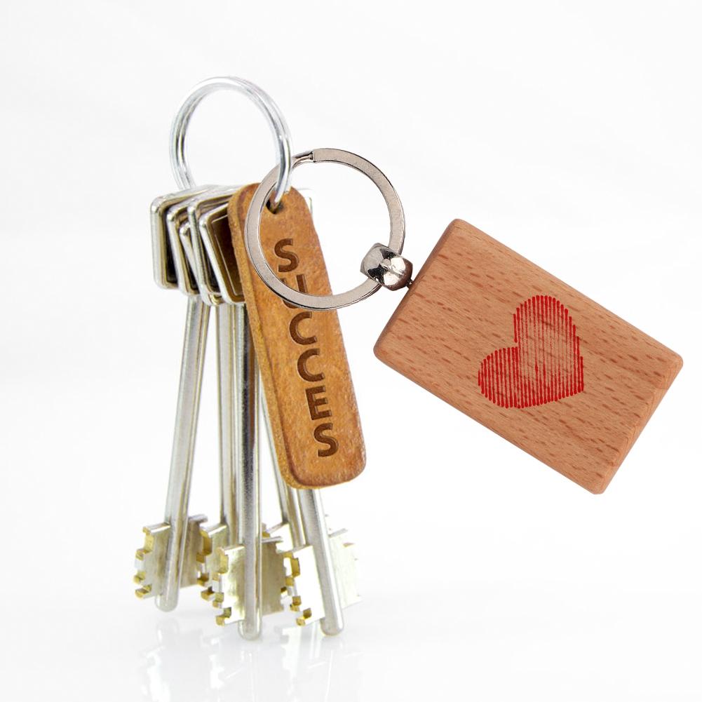 10PCS Beech Wood Key Chain Key   Keychains   Clothing Bag Decoration