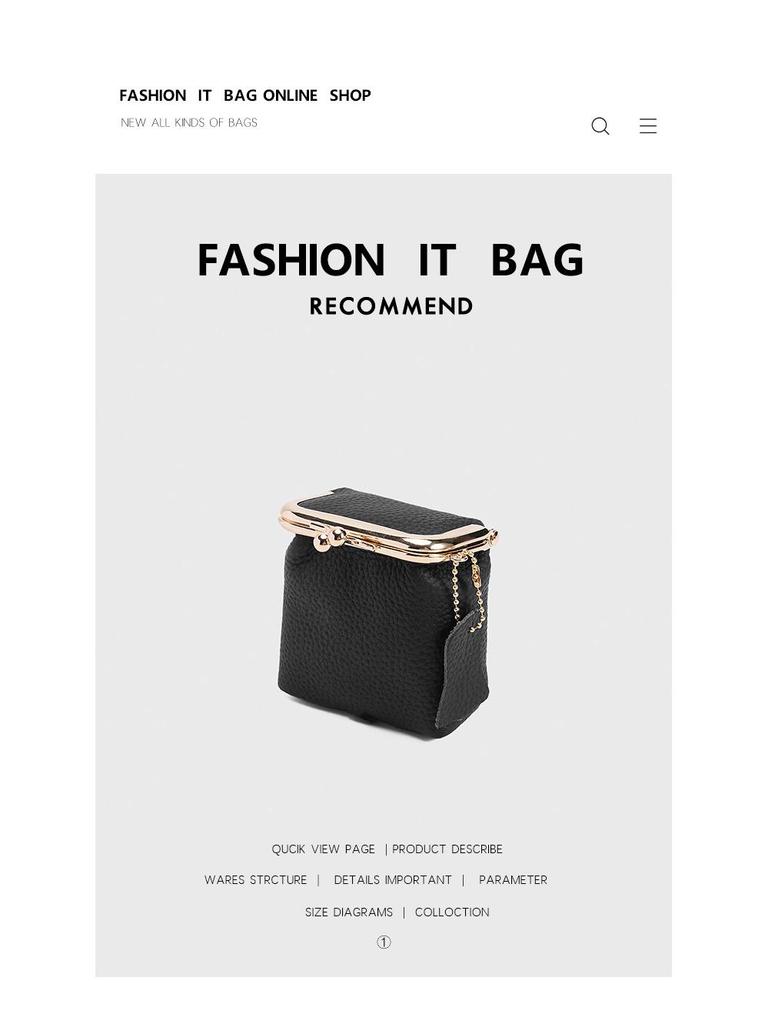 Genuine Leather Mini Lychee Grain Coin Purse: European & American Fashion Lipstick & Coin Storage Pouch