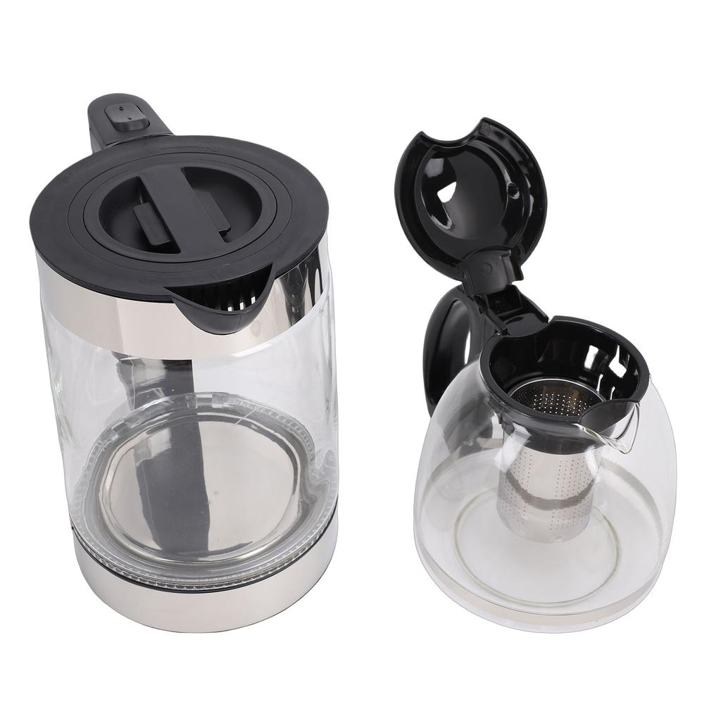 Electric Turkish Tea Maker 2000W Borosilicate Glass Tea Kettle Stainless Steel Infuser 2L Kettle 0.8L Teapot Capacity