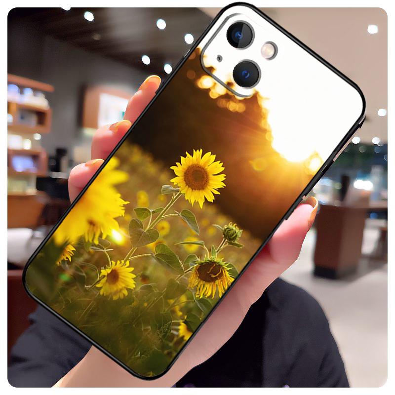 Sunny Sunflower Case For iPhone 15 Pro Max 14 13 12 11 16 17 Pro Max mini 15 16 Plus 16e 17 Air Phone Cover