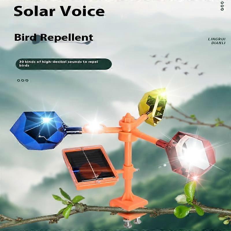 Solar Vogelabwehr Wasserdicht Solarenergie Vogelabwehrgerät 360° Drehender Reflektor Landwirtschaftliche Nutzfläche Obstplantage Vogelabwehrgerät