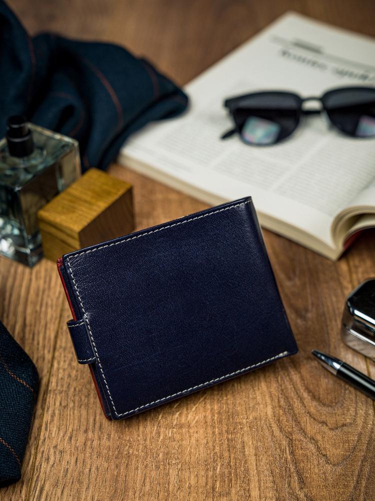 Horisontell tvåfärgad herrplånbok gjord av äkta läder HQ - Rovicky