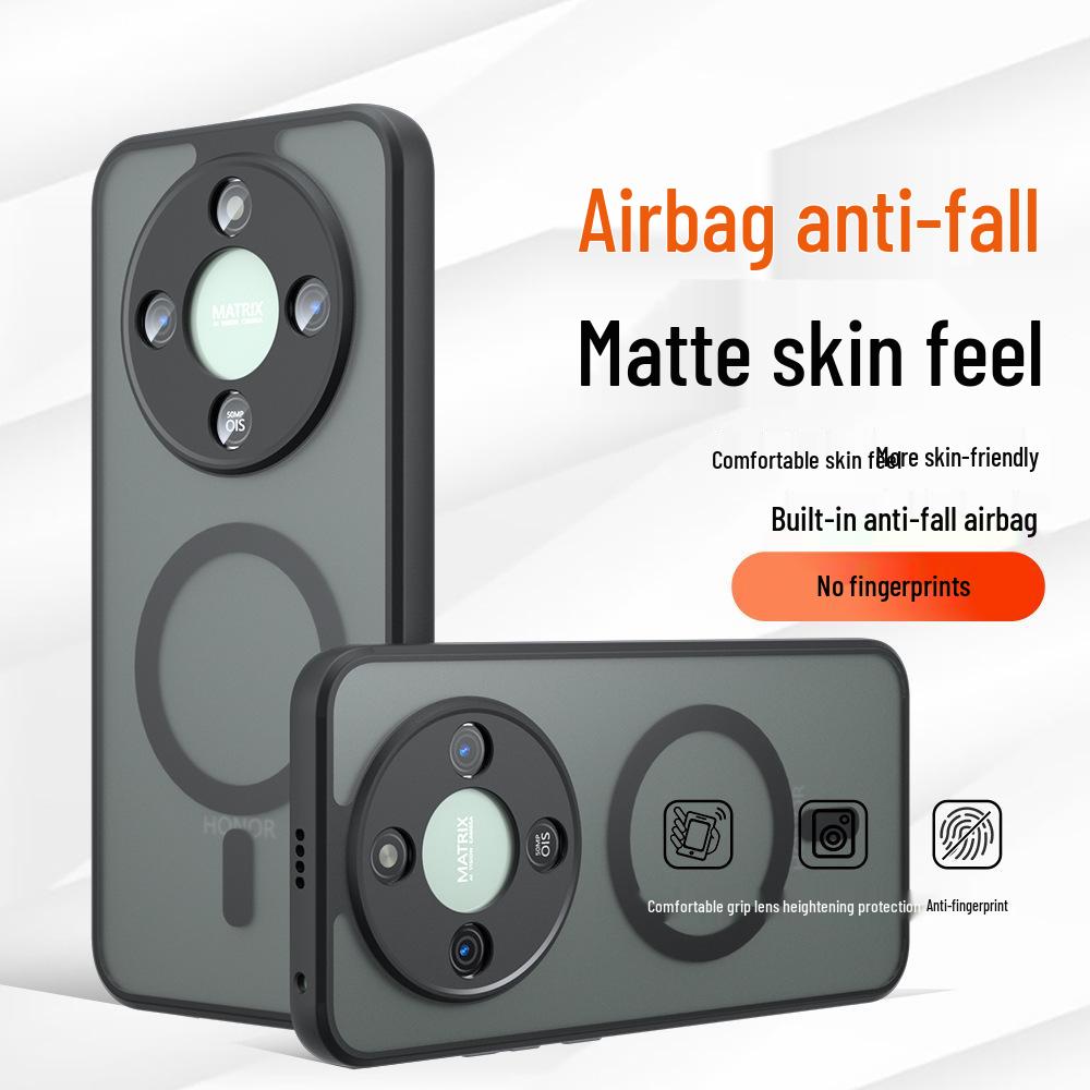 Honor X70/X9d Airbag Anti-Fall Mattes Magnetisches Handyhülle, Qi-kompatible Armor 400.