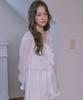 LULUCHOU See-Through Ruffle Blouse - Pearl White