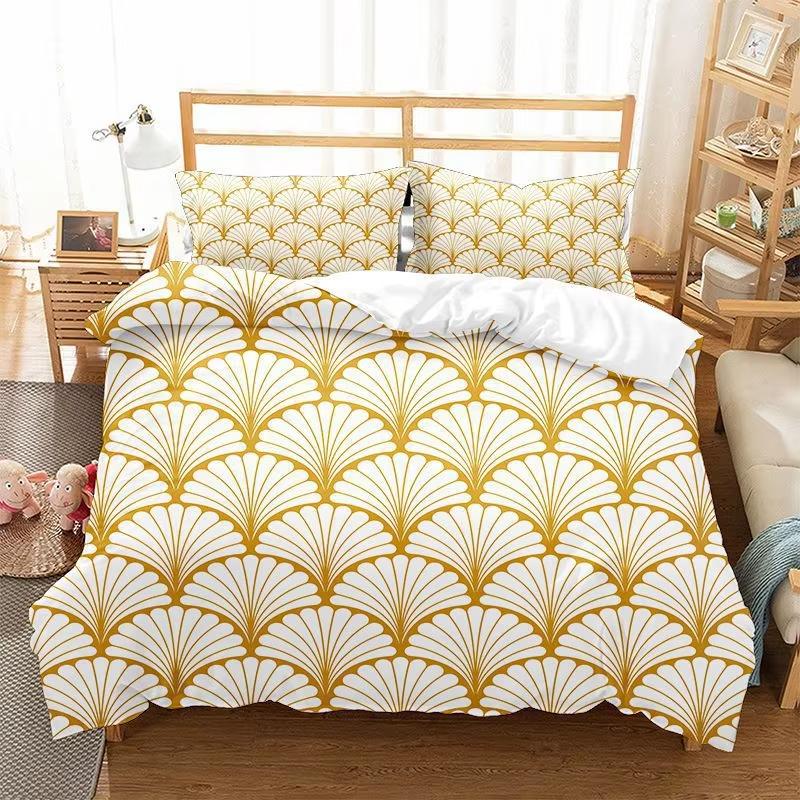 Irregular Fan-Shaped Pattern Bedding Set Abstract Geometric Duvet Cover Set Microfiber Twin Queen Comforter Cover For Kids Teen