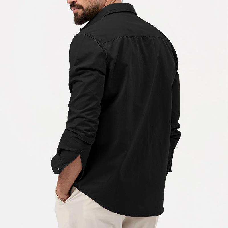 New Men's Shirt: Multi-Pocket Casual Long-Sleeved Top for Men