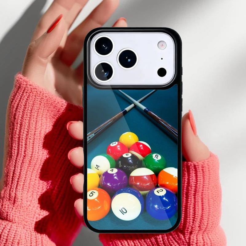 Billiards Snooker 8 Ball Phone Case for iPhone 17 16 15 14 13 Pro Max Back Cover for 12 11 Pro Coque