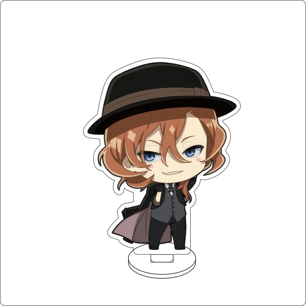 10CM Anime Bungo Stray Dogs Figure Stand Model Nakahara Chuuya/Izumi Kyouka/Edogawa Rampo Cute Desk Decor Standing Sign Gifts