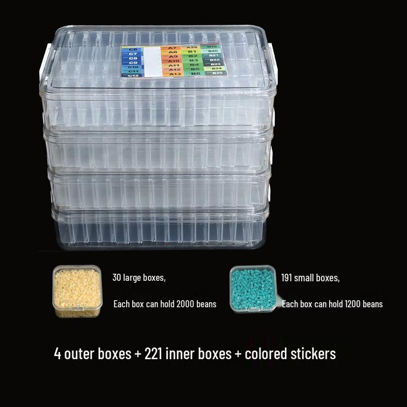 Large Transparent Bead Organizer Box with Compartments
