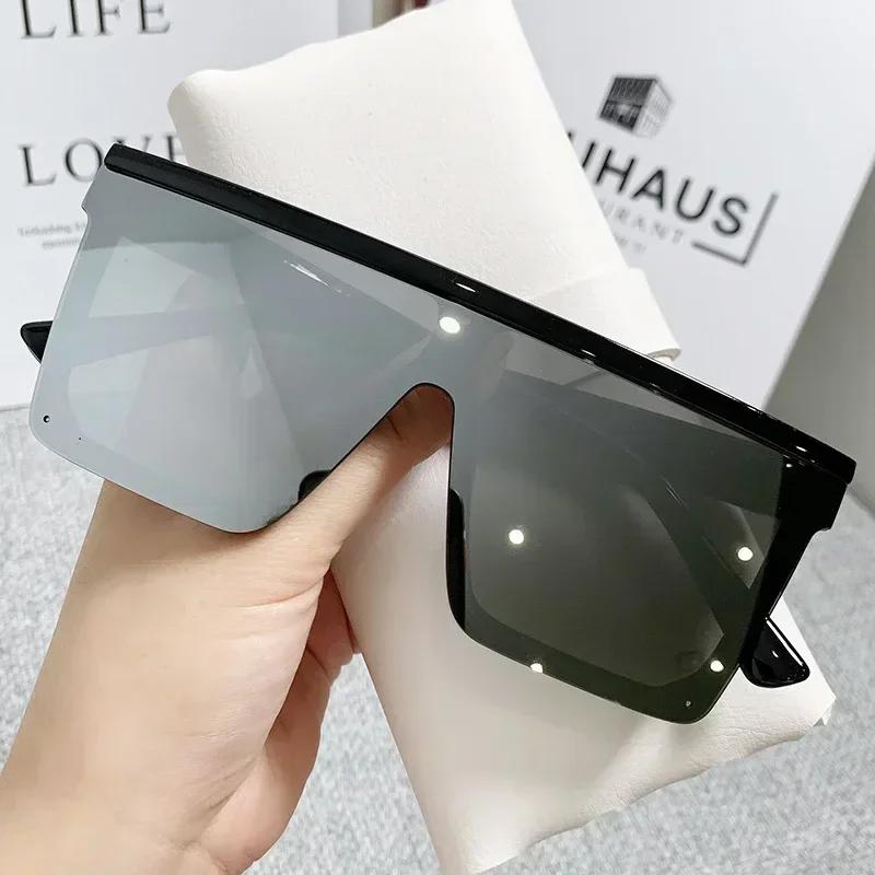 Oversized Square Sunglasses Women  Luxury Transparent Colorful Sunglasses Women Designer Men Vintage Flat Top Eyewear UV400