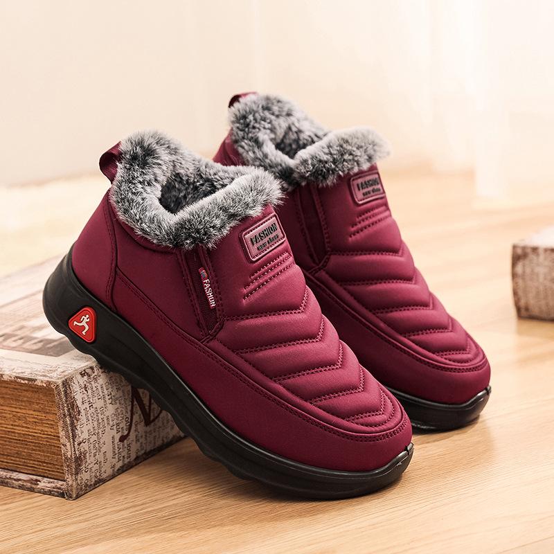 New old Beijing cotton shoes warm snow cotton mother cotton boots waterproof and non-slip snow boots medium tube customization