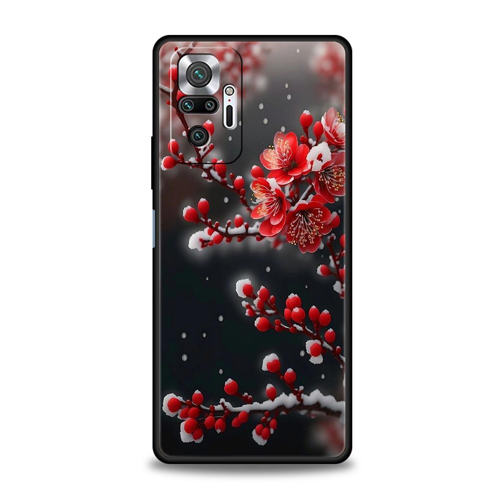 Cherry Blossoms Phone Case Cover for Redmi 13C 10C Note 13 12 10 11 Pro Plus 7 8T K40 K50 Gaming Pro Plus 5G Soft Shell Capa Bag