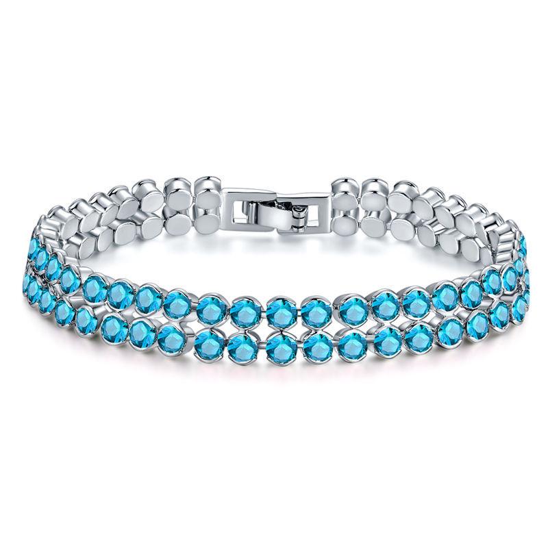 Meier Double row zircon bracelet, premium zircon drop bracelet