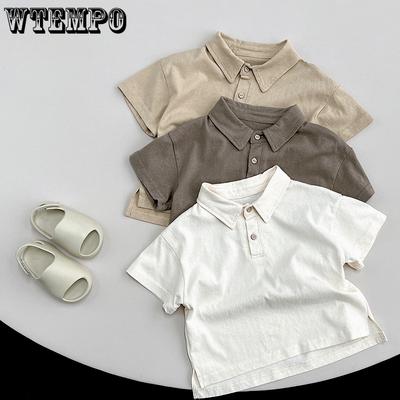 Children's Short Sleeved T-shirt Boys' Polo Shirt Summer Girls' Korean Versatile and Personalized Top Minimalist Style
