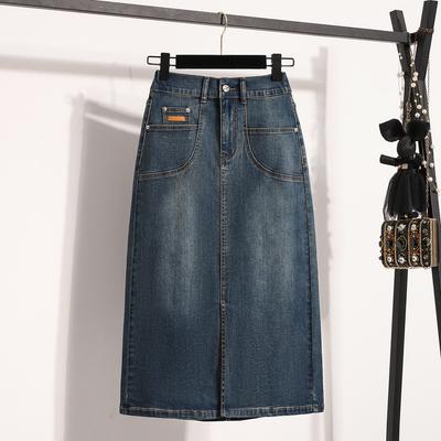 DIMANAF 2025 Plus Size New Spring Elastic Denim Skirts Women A-Line Fashion Loose Skirt High Waist Vintage Maxi