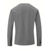 Camisas de gola alta com 7 botões, manga comprida, masculina, cor sólida, primavera, outono, tops, masculina, branca, preta, algodão, linho, camisa masculina