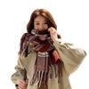 White versatile plaid scarf women's winter new imitation cashmere warm high-end shawl cold-proof scarf