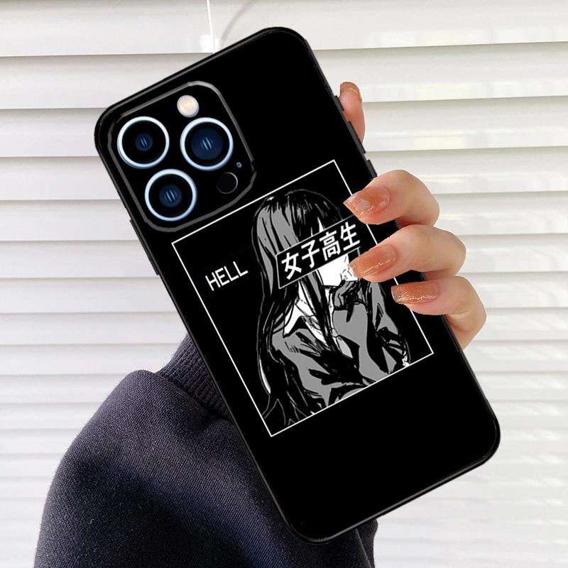Sad Japanese Anime Aesthetic Phone Case For iPhone 17 16 15 14 11 12 13 Pro Max Mini 15 16 Plus 16e 17Air Cover Fundas