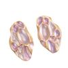 European and American stainless steel special-shaped concave earrings, personalized light luxury, high-end design studs