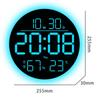 Colorful RGB Wall Clock With Remote Control Displays Date, Day, Temperature, And Humidity For Home Decor