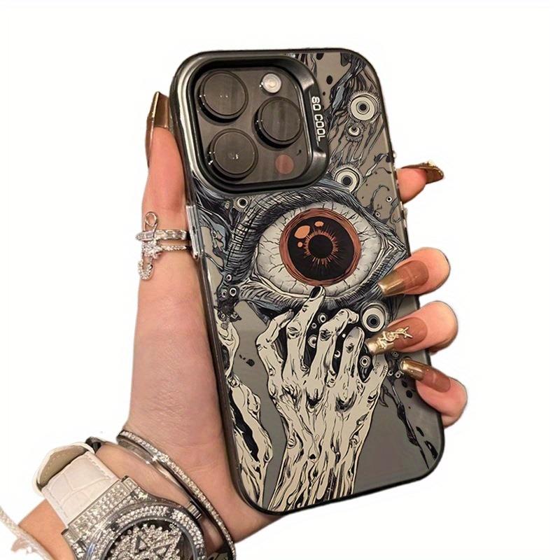 Scary Devil Eye Pattern Phone Case Suitable For IPhone 17 16 E 16 15 14 13 12 11 Pro Max Plus 17 Air Hard Silicone Cover Fundas