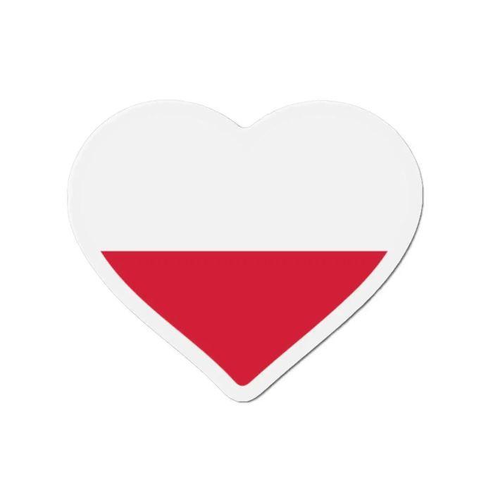 Aimant Coeur Drapeau Pologne - Multicolore - 9 Cm - 50 Pièces - Résine Synthétique - Mixte
