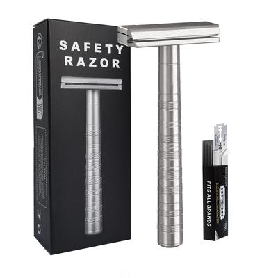 Stainless Steel Safety Razor with 5 Blades, 30° Shaving Angle