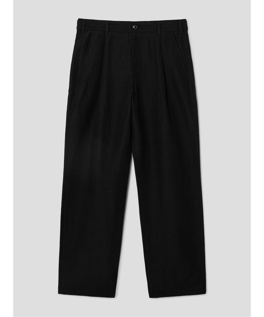 SHIFT.G Wool Linen Editor Setup Pants Black