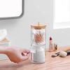 Acrylic Cosmetic Product Storage Box Containing Cotton Swab Container And Bamboo Lid Suitable For Toothpicks And Cotton Items