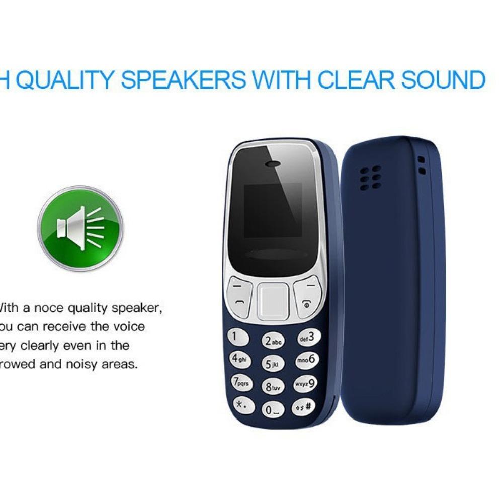 Bluetooth Маленький Мобильный Телефон Мини Мобильный Телефон Кнопочный Мобильный Телефон Двухкарточный Мобильный Телефон синий