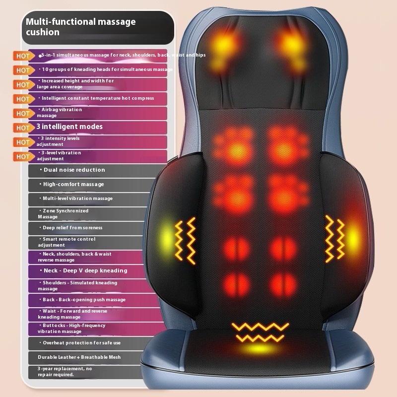 Massage Cushion Seat Cushion Massage Instrument Household Full Body Chair Cushion Back Neck Lumbar Spine