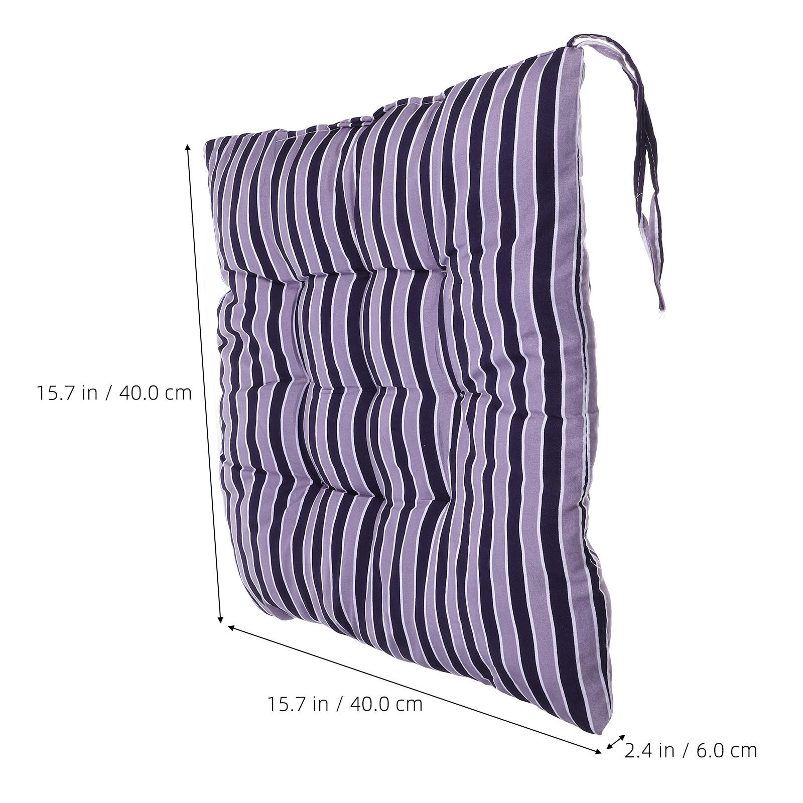 

2Pcs Striped Home Cushion Thicken Warm Soft Seat Pad for Dining Chair Office Stool Simple Easy Install Clean Lovely Fashion фиолетовый