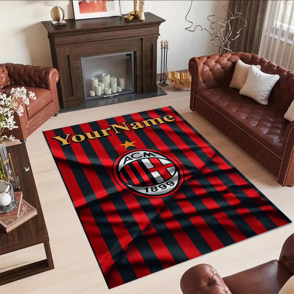 Ac Milan Personalized Name Floor Mat Perfect for Outdoor Decorate room Entryway Living Rooms Antislip Carpet Anime Office Decor