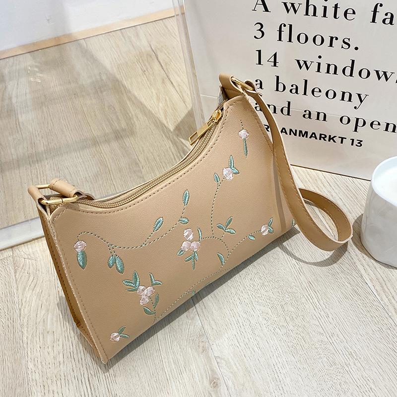 Embroidered Women s Fashionable Armpit Bag, Niche Elegant Women s Bags, Trendy Commuting Armpit Bag, Shoulder Bag