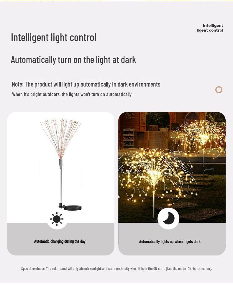 Waterproof Solar Firework LED Lights: Outdoor Colorful String Lights for Courtyard, Garden, and Tree Decoration