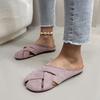 Women Mules 2025 Summer Elegant Square Closed Toe Flat Slippers Female Shoes Casual Mules Shoes Plus Size 35-43