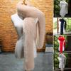 Women Long Scarf Solid Color Thickened Scarf Imitation Fox Fur Versatile Soft Scarf Winter Outdoor Wear