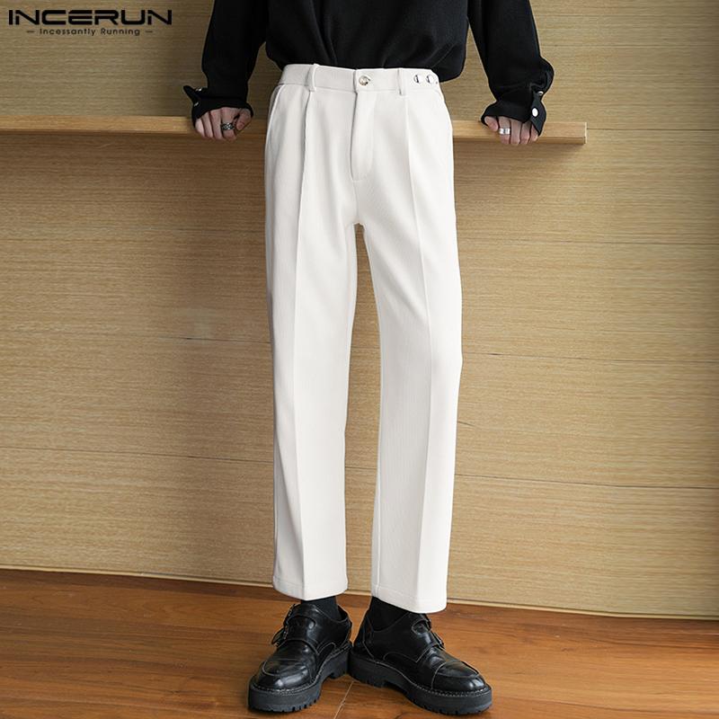 

INCERUN Мужские свободные повседневные вельветовые укороченные брюки