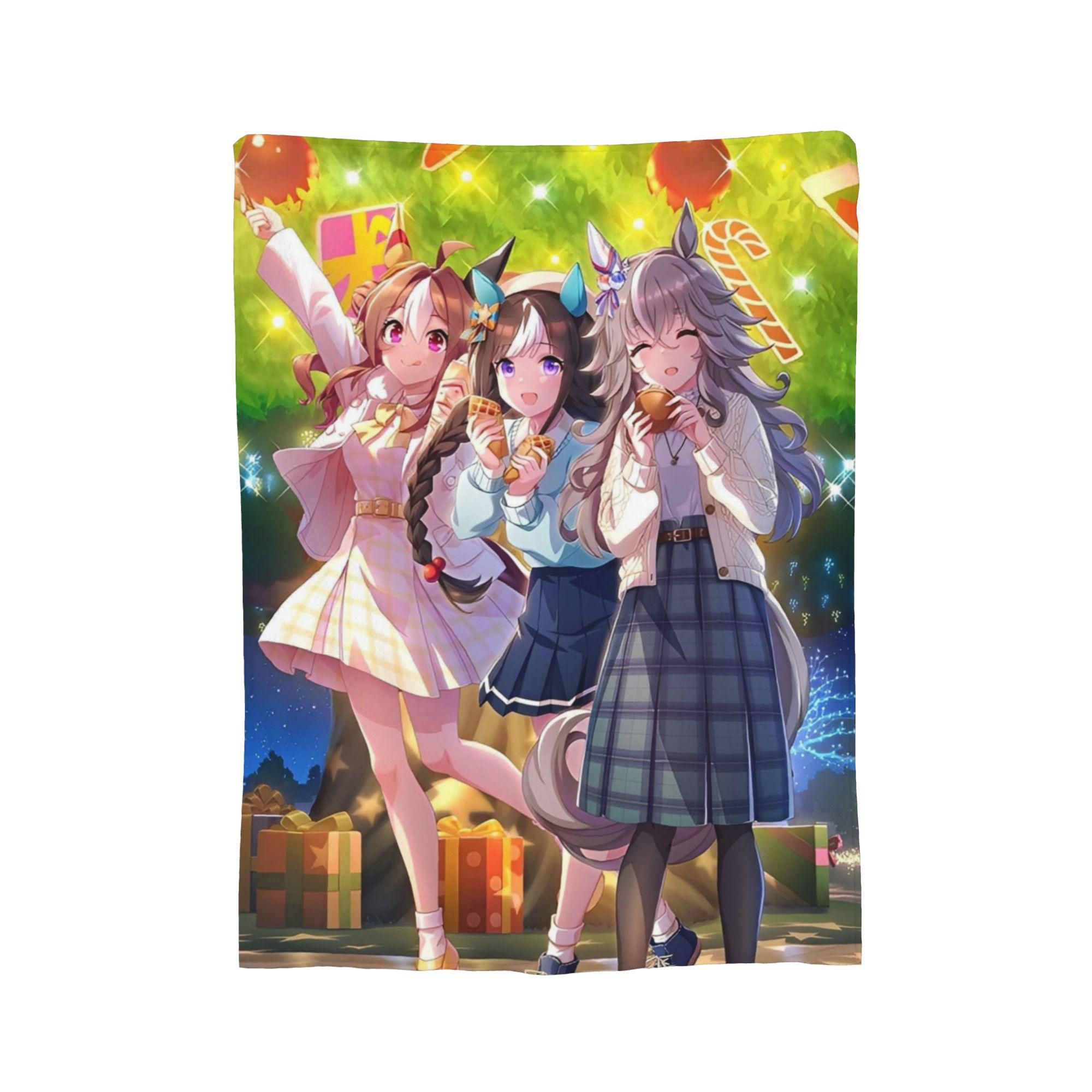 

Umamusume Pretty Derby Anime Blankets Velvet All Season Multifunction Super Soft Throw Blanket for Bed Office Bedspreads 150x200cm