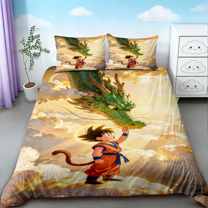 Kids Goku Duvet Cover Dragon Ball Bedding Set Soft And Comfortable For Bedroom Home Decor Queen King Size Boys Gifts