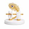 Goldplated Krishna Hand with Flute Idol Peacock Feather Mor Pankh Showpiece,Housewarming Gift, Birthday Wedding Anniversary Janmashtami Gift