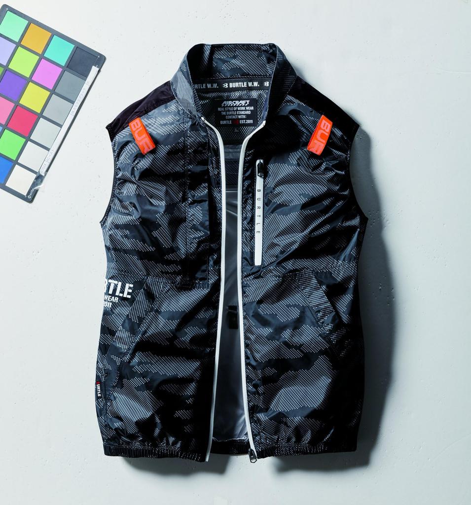 BURTLE Air Craft Vest (Unisex) Camouflage Black for Spring/Summer, AC2014, Size 38, XL
