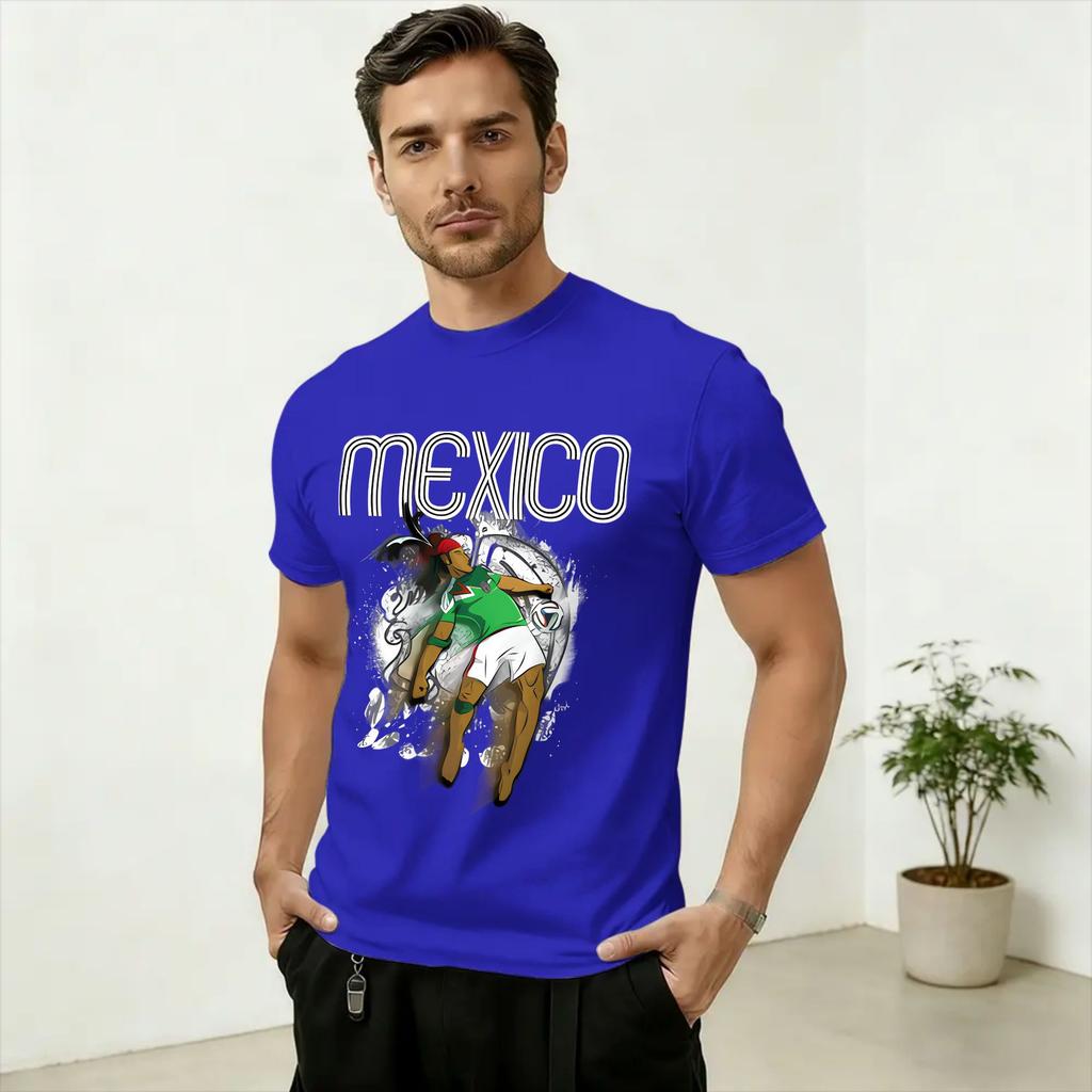 Mexico Soccer Fanart T Shirt for Unisex Pure Cotton Vintage TShirts Crewneck Tees Short Sleeve Clothing Printed