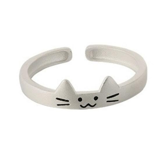 The Same Cat and Puppy Couple Ring Female Niche Design Can Be Stacked with Tide Plain Ring Men's and Women's Ring Jewelry