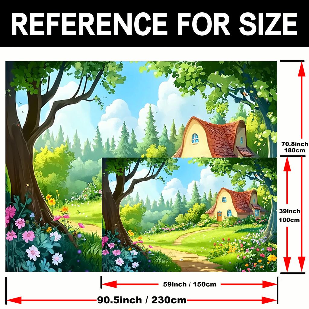 1pc Magic Forest Fairy tale background polyester banner suitable for parties weddings birthdays and photo booth props