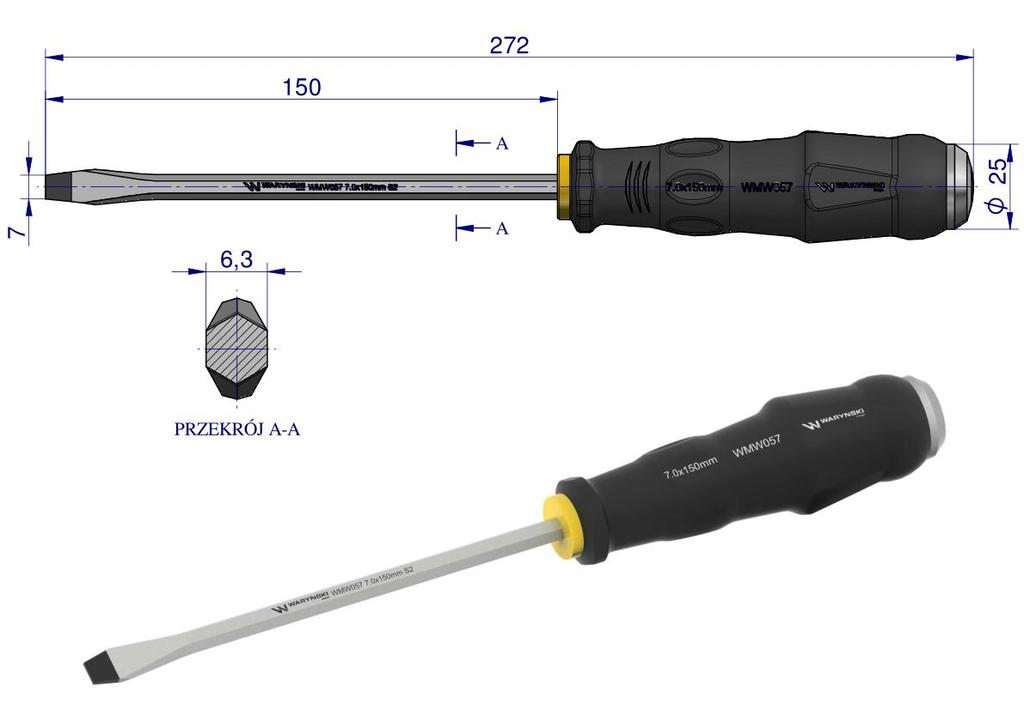 Wkrętak Do Pobijania 7.0X150Mm Waryński