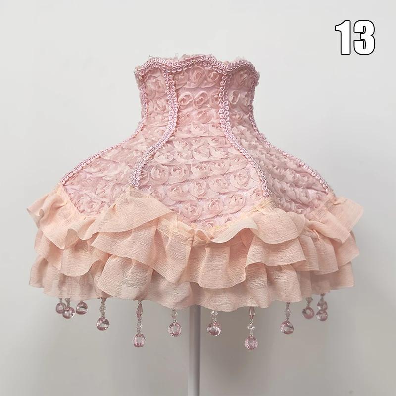 European Style Lampshade Luxury Retro Beaded Lace Flower Bedroom Bedside Lamp Floor Lamp Wall Lamp Dust Cover Home Decoration