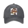 Cartoon Game Goomba Face Denim Fabric Cap Casual Baseball Caps Adjustable Hat Summer Unisex Baseball Hats